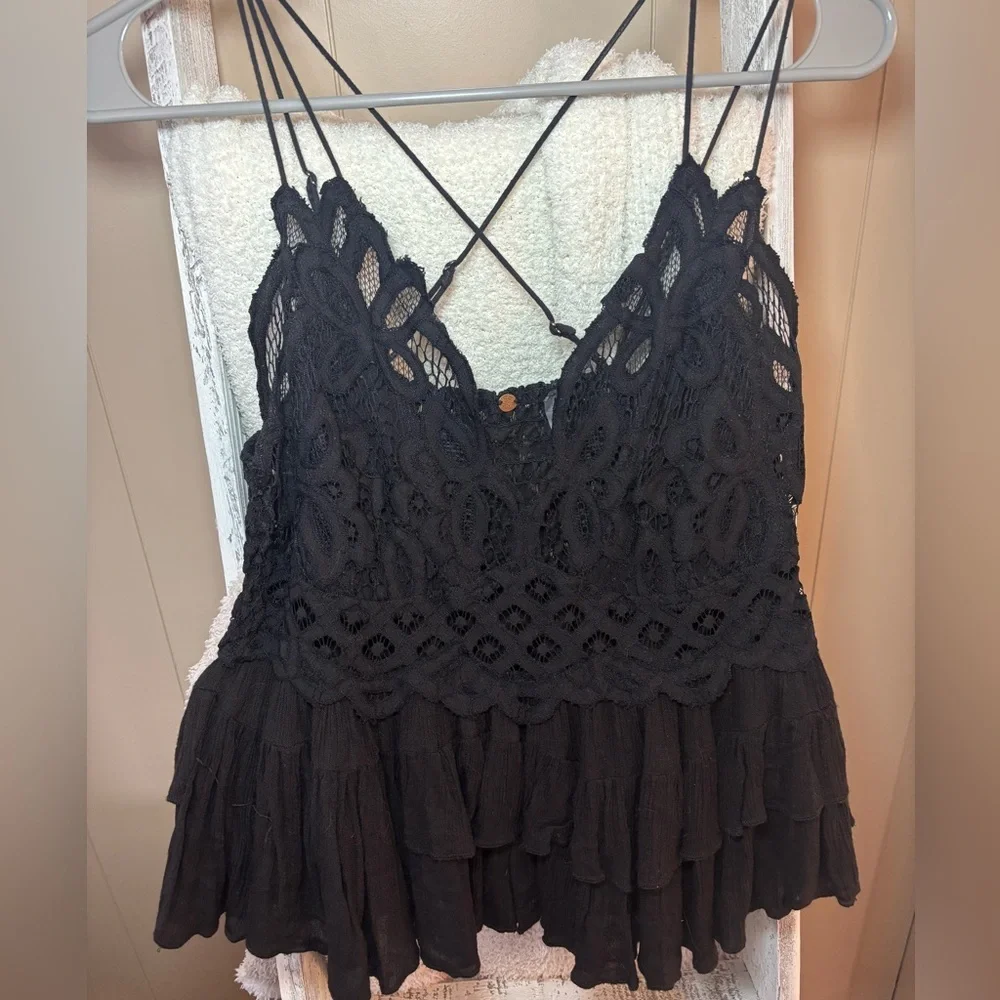 Free People Adella Cami in Black - Picture 2 of 4